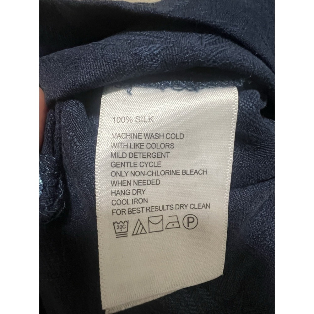 Tommy Bahama 100% Silk All Over Print Tropic Floral Short Sleeve Navy Blue 3XL - Picture 6 of 9